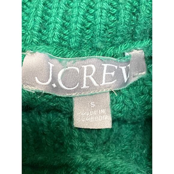 J.Crew Women's Green Long Sleeve Ribbed Knit Turtleneck Pullover Sweater Top S - Picture 3 of 3